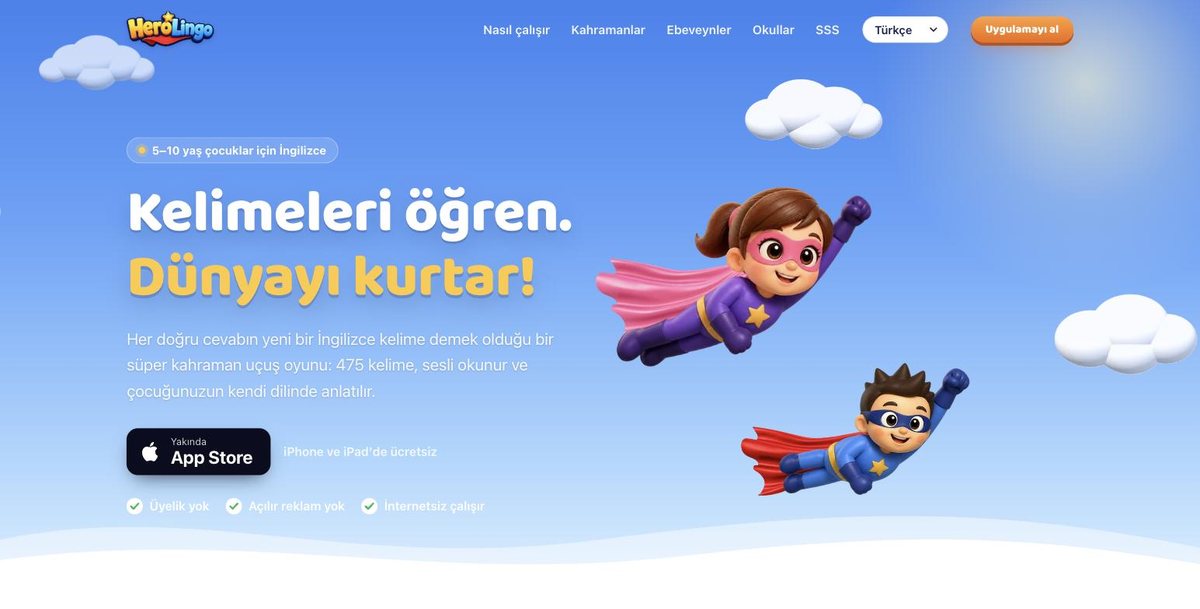 HeroLingo web sitesi